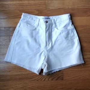 American Apparel High-Waisted White Denim Shorts